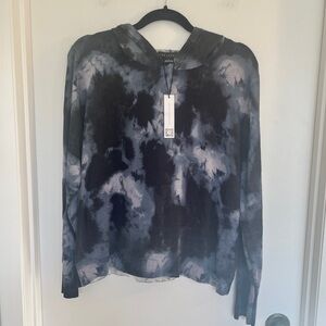 Sanctuary Blue and Black Tie-Dye Hoodie, Size L